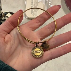 Alex and Ani Gold Tone KKΓ Medallion Charm Bangle